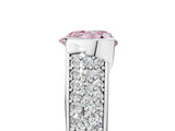 White gold Fancy Pink Heart Cut Cut Diamond Channel Set Pave Band with Tension Prong Setting_5