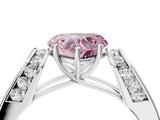 White gold Fancy Pink Heart Cut Cut Diamond Channel Set Solitaire Ring with Four-Prong Setting_100