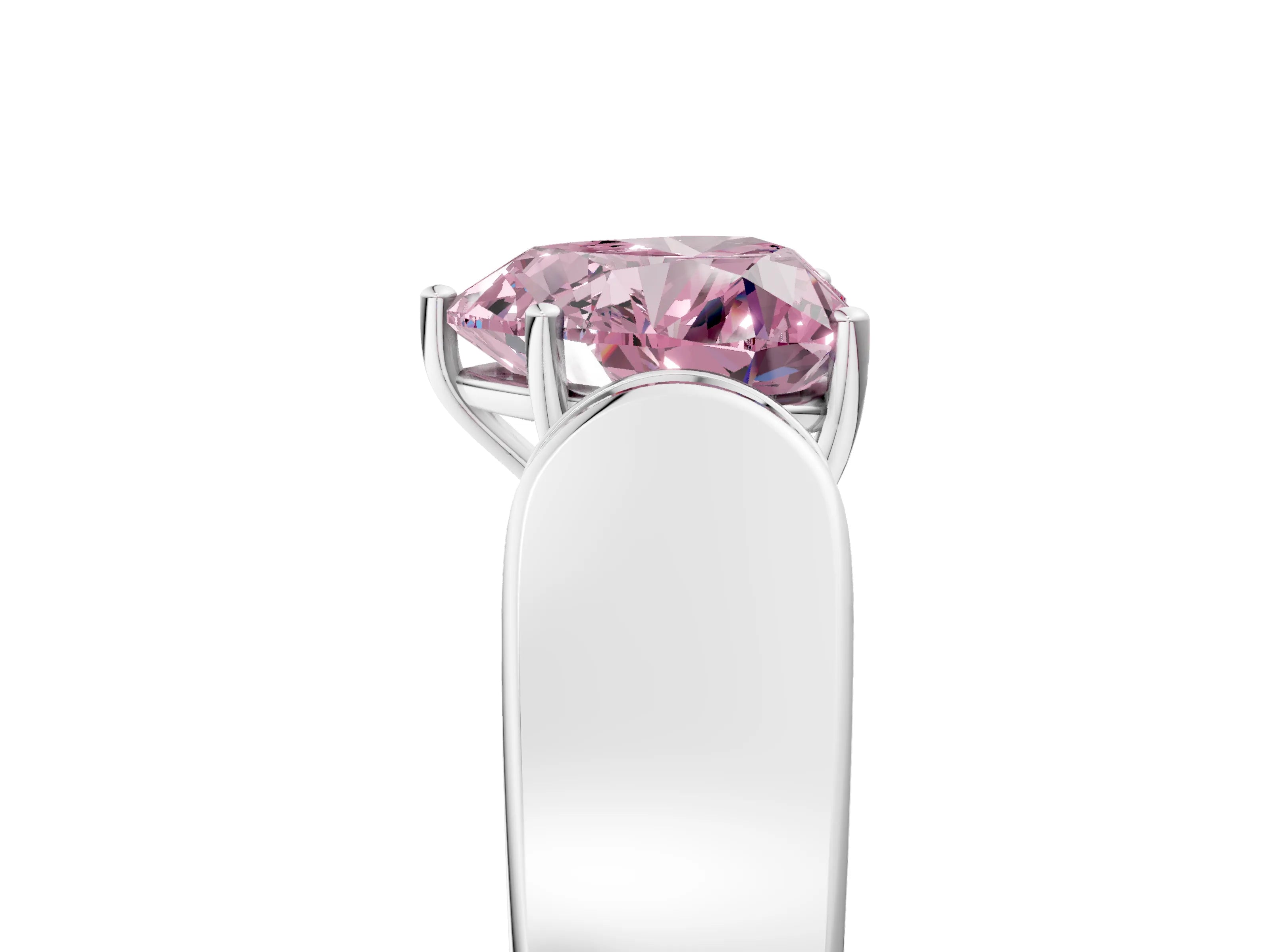 White gold Fancy Pink Heart Cut Cut Diamond Channel Set Solitaire Ring with Four-Prong Setting_101