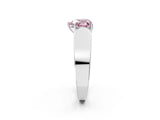White gold Fancy Pink Heart Cut Cut Diamond Channel Set Solitaire Ring with Four-Prong Setting_146