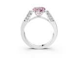 White gold Fancy Pink Heart Cut Cut Diamond Channel Set Solitaire Ring with Four-Prong Setting_147