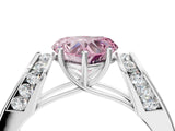 White gold Fancy Pink Heart Cut Cut Diamond Channel Set Solitaire Ring with Four-Prong Setting_148