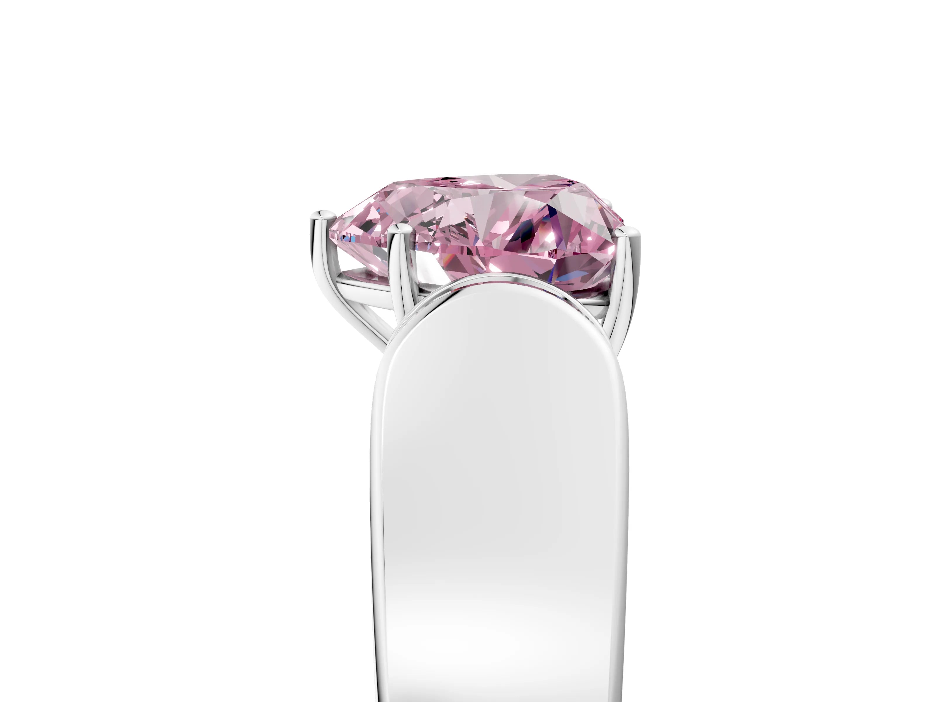 White gold Fancy Pink Heart Cut Cut Diamond Channel Set Solitaire Ring with Four-Prong Setting_149