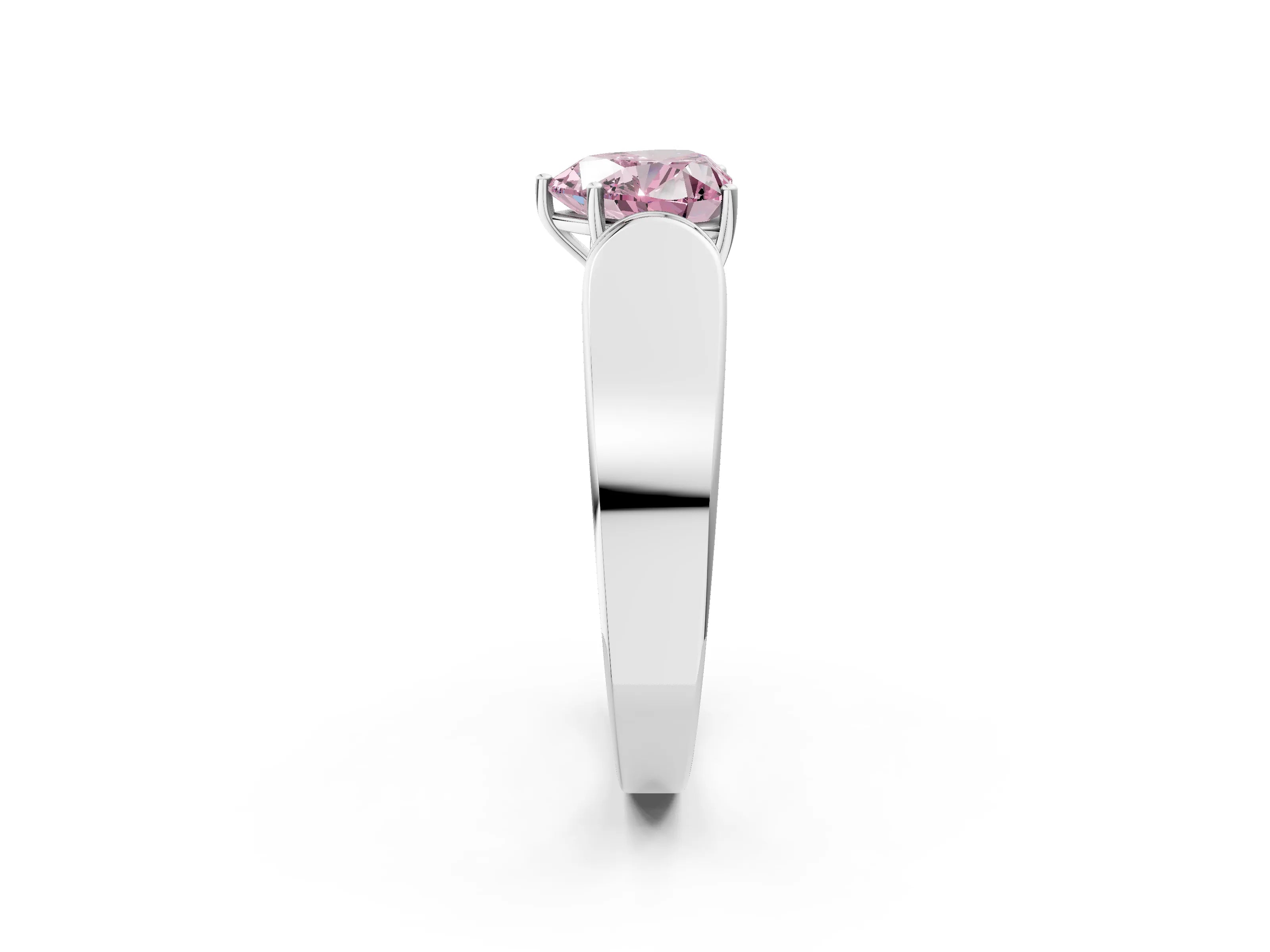 White gold Fancy Pink Heart Cut Cut Diamond Channel Set Solitaire Ring with Four-Prong Setting_26