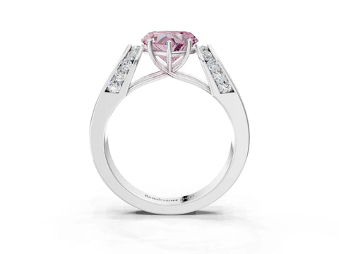 White gold Fancy Pink Heart Cut Cut Diamond Channel Set Solitaire Ring with Four-Prong Setting_27