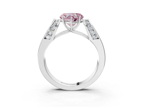 White gold Fancy Pink Heart Cut Cut Diamond Channel Set Solitaire Ring with Four-Prong Setting_33