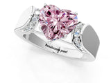 White gold Fancy Pink Heart Cut Cut Diamond Channel Set Solitaire Ring with Four-Prong Setting_97
