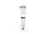 White gold Fancy Pink Heart Cut Cut Diamond Channel Set Solitaire Ring with Four-Prong Setting_98