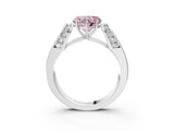 White gold Fancy Pink Heart Cut Cut Diamond Channel Set Solitaire Ring with Four-Prong Setting_99