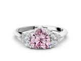 White gold Fancy Pink Heart Cut Cut Diamond Cluster Ring with Solitaire Band and Four-Prong Setting_37