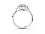White gold Fancy Pink Heart Cut Cut Diamond Cluster Ring with Solitaire Band and Four-Prong Setting_39