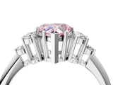 White gold Fancy Pink Heart Cut Cut Diamond Cluster Ring with Solitaire Band and Four-Prong Setting_40