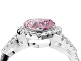 White gold Fancy Pink Heart Cut Cut Diamond Halo Engagement Ring with Open Split Pavé Band_4