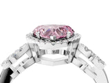 White gold Fancy Pink Heart Cut Cut Halo Diamond Infinity Band with Four-Prong Setting_4