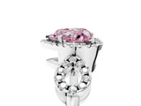 White gold Fancy Pink Heart Cut Cut Halo Diamond Infinity Band with Four-Prong Setting_5
