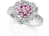 White gold Fancy Pink Heart Cut Cut Halo Diamond Pavé Engagement Ring with Milgrain Detailing_13
