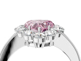 White gold Fancy Pink Heart Cut Cut Halo Diamond Pavé Engagement Ring with Milgrain Detailing_16