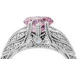 White gold Fancy Pink Heart Cut Cut Milgrain Pave Diamond Engagement Ring with Four-Prong Setting_7