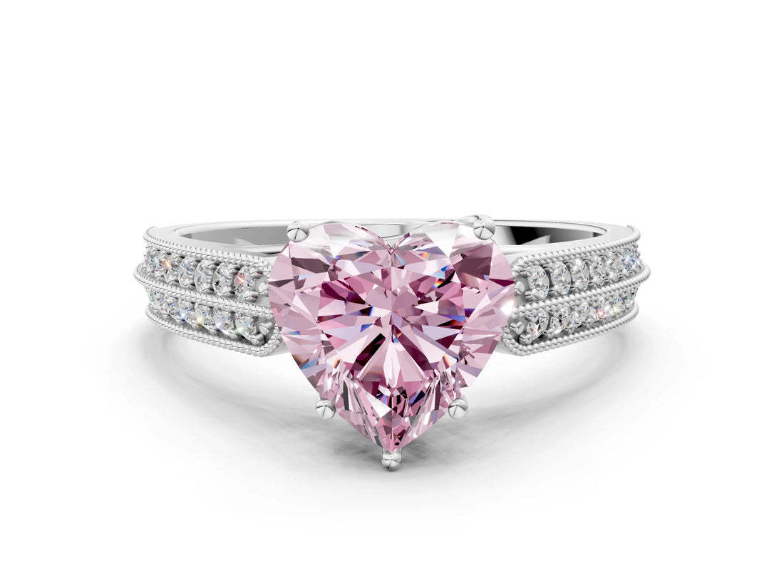 White gold Fancy Pink Heart Cut Cut Pave Split Shank Engagement Ring with Four-Prong Setting_12