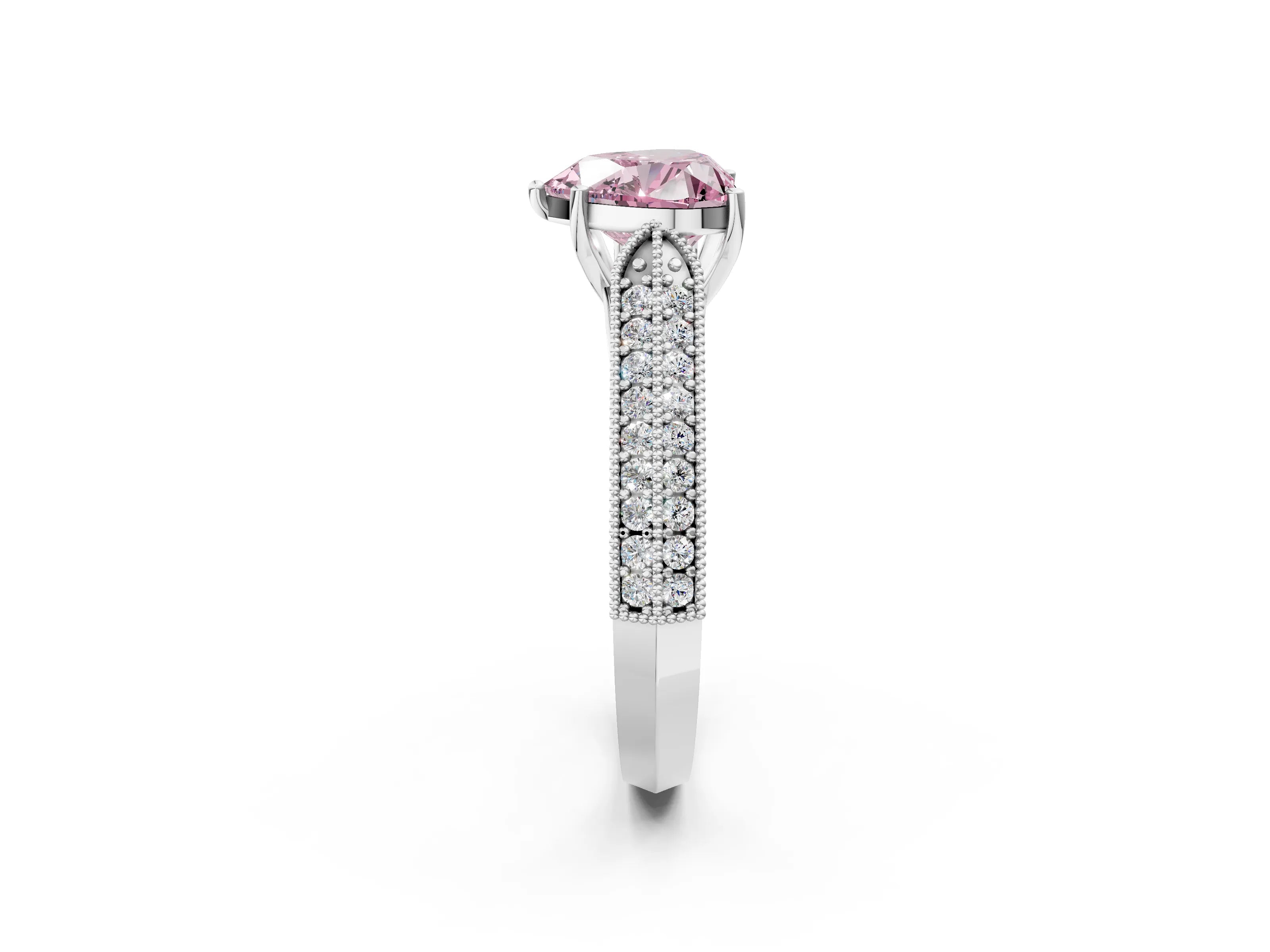 White gold Fancy Pink Heart Cut Cut Pave Split Shank Engagement Ring with Four-Prong Setting_14