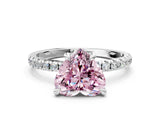 White gold Fancy Pink Heart Cut Diamond Brilliant Solitaire Ring with Pavé Band and Four-Prong Setting_12