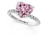 White gold Fancy Pink Heart Cut Diamond Brilliant Solitaire Ring with Pavé Band and Four-Prong Setting_13