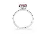 White gold Fancy Pink Heart Cut Diamond Brilliant Solitaire Ring with Pavé Band and Four-Prong Setting_15