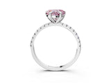 White gold Fancy Pink Heart Cut Diamond Brilliant Solitaire Ring with Pavé Band and Four-Prong Setting_15