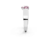 White gold Fancy Pink Heart Cut Diamond Channel Set Solitaire Ring with Four-Prong Setting_58