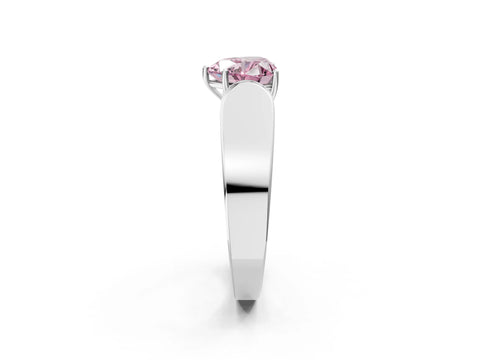 White gold Fancy Pink Heart Cut Diamond Channel Set Solitaire Ring with Four-Prong Setting_58