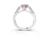 White gold Fancy Pink Heart Cut Diamond Channel Set Solitaire Ring with Four-Prong Setting_59