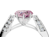 White gold Fancy Pink Heart Cut Diamond Channel Set Solitaire Ring with Four-Prong Setting_60