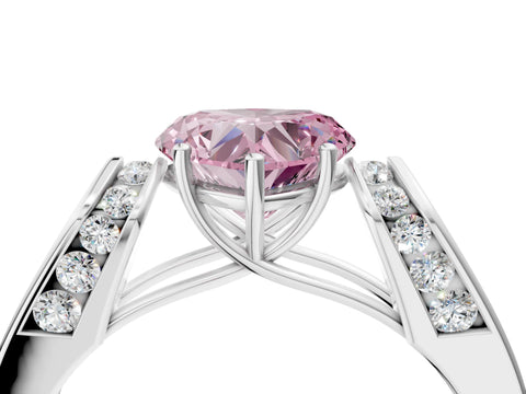 White gold Fancy Pink Heart Cut Diamond Channel Set Solitaire Ring with Four-Prong Setting_60