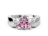White gold Fancy Pink Heart Cut Diamond Channel Set Solitaire Ring with Four-Prong Setting_74