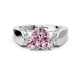 White gold Fancy Pink Heart Cut Diamond Channel Set Solitaire Ring with Four-Prong Setting_80