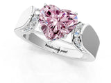 White gold Fancy Pink Heart Cut Diamond Channel Set Solitaire Ring with Four-Prong Setting_81