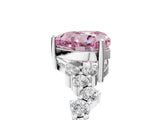 White gold Fancy Pink Heart Cut Diamond Cluster Pavé Band with Four-Prong Setting_18
