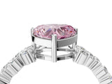 White gold Fancy Pink Heart Cut Diamond Cluster Pavé Band with Four-Prong Setting_7