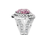 White gold Fancy Pink Heart Cut Diamond Double Halo Ring with Split Shank and Prong Setting_32
