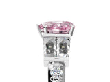 White gold Fancy Pink Heart Cut Diamond Engagement Ring with Baguette Side Stones and Channel Set Band_36