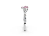 White gold Fancy Pink Heart  Cut Diamond Engagement Ring with Bezel Set Round Side Stones and Prong Setting_51