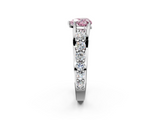 White gold Fancy Pink Heart  Cut Diamond Engagement Ring with Pavé Band and Four-Prong Setting_5