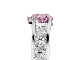 White gold Fancy Pink Heart  Cut Diamond Engagement Ring with Pavé Band and Four-Prong Setting_8