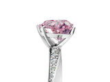 White gold Fancy Pink Heart Cut Diamond Engagement Ring with Side Stone Accents and Four-Prong Setting_105