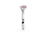 White gold Fancy Pink Heart Cut Diamond Engagement Ring with Side Stone Accents and Four-Prong Setting_38