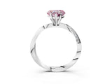 White gold Fancy Pink Heart Cut Diamond Engagement Ring with Side Stone Accents and Four-Prong Setting_39