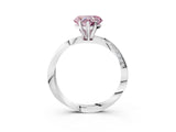 White gold Fancy Pink Heart Cut Diamond Engagement Ring with Side Stone Accents and Four-Prong Setting_47