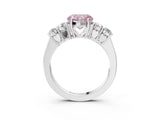 White gold Fancy Pink Heart  Cut Diamond Five-Stone Prong Set White Gold Ring_32