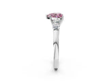 White gold Fancy Pink Heart  Cut Diamond Five-Stone Prong Set White Gold Ring_34