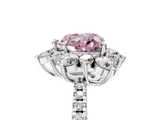 White gold Fancy Pink Heart  Cut Diamond Floral Halo Pave Band with Prong Setting_42